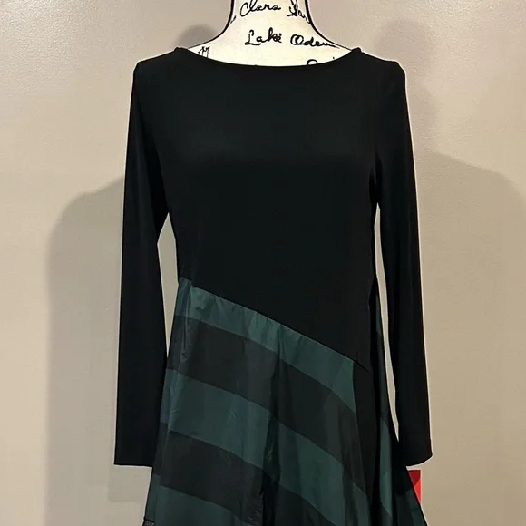 IC Collection Apron ITY Boat Neck Asymmetrical Contrast Layered Dress - Picture 8 of 8